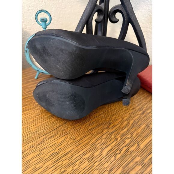 Apt. 9 Black Embellished Cindy Platform Peep Toe Shoes Size 9.5 Y2K, Whimsygoth - Picture 8 of 13